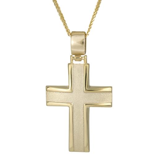 Βαπτιστικοί Σταυροί με Αλυσίδα Βαπτιστικός σταυρός χρυσός 9Κ C012890 012890C Ανδρικό Χρυσός 9 Καράτια
