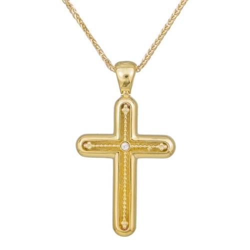 Βαπτιστικοί Σταυροί με Αλυσίδα Χειροποίητος σταυρός για κορίτσι με αλυσίδα Κ14 036638C 036638C Γυναικείο Χρυσός 14 Καράτια