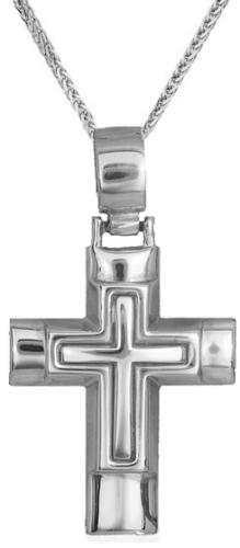 Βαπτιστικοί Σταυροί με Αλυσίδα ΛΕΥΚΟΧΡΥΣΟΣ ΣΤΑΥΡΟΣ Κ14 ΜΕ ΑΛΥΣΙΔΑ 012812C Ανδρικό Χρυσός 14 Καράτια