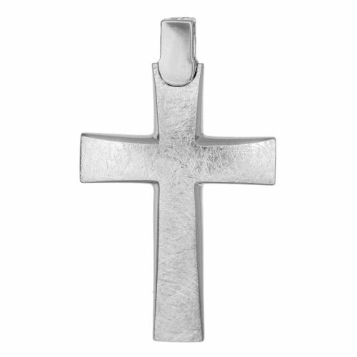Σταυροί Βάπτισης - Αρραβώνα Ανδρικός σταυρός ματ λευκόχρυσος Κ14 033153 033153 Ανδρικό Χρυσός 14 Καράτια