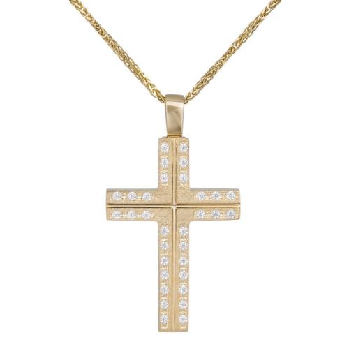 Βαπτιστικοί Σταυροί με Αλυσίδα Χρυσός γυναικείος σταυρός βάπτισης Κ14 με αλυσίδα 035287C 035287C Γυναικείο Χρυσός 14 Καράτια