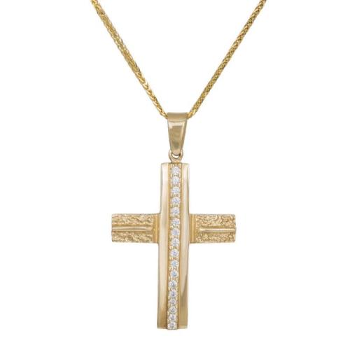 Βαπτιστικοί Σταυροί με Αλυσίδα Βαπτιστικός σταυρός Κ14 με αλυσίδα 016616C 016616C Γυναικείο Χρυσός 14 Καράτια