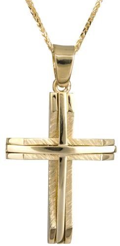 Βαπτιστικοί Σταυροί με Αλυσίδα Χρυσός σταυρός 18Κ με αλυσίδα Κ14 C023586 023586C Ανδρικό Χρυσός 18 Καράτια