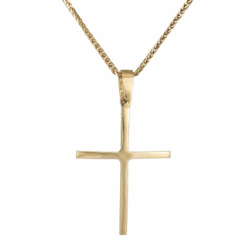 Βαπτιστικοί Σταυροί με Αλυσίδα Χρυσός Σταυρός Κ9 C017255 017255C Ανδρικό Χρυσός 9 Καράτια