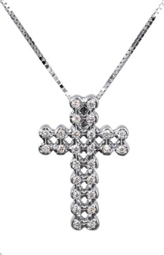 Βαπτιστικοί Σταυροί με Αλυσίδα Διαμαντένιος γυναικείος σταυρός Κ18 017317 Γυναικείο Χρυσός 18 Καράτια