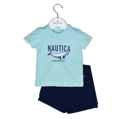 Βρεφικά Ρούχα (Σετ 2τμχ) Nautica Mint - Navy 74 CM (6-9M) 74 CM (6-9M)