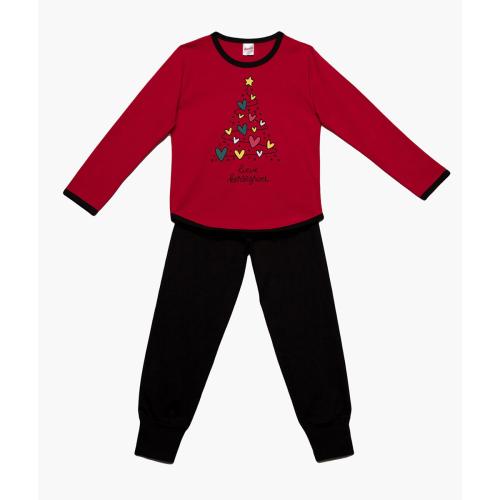 Πιτζάμα Παιδική Χειμωνιάτικη Minervakia Merry X-mas 61895-045 Μαύρο/Κόκκινο No14 No14