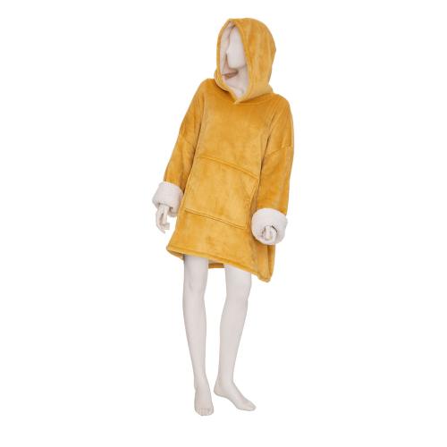 Fleece Φούτερ Με Sherpa A-S Hoodie Ochre S-M S-M