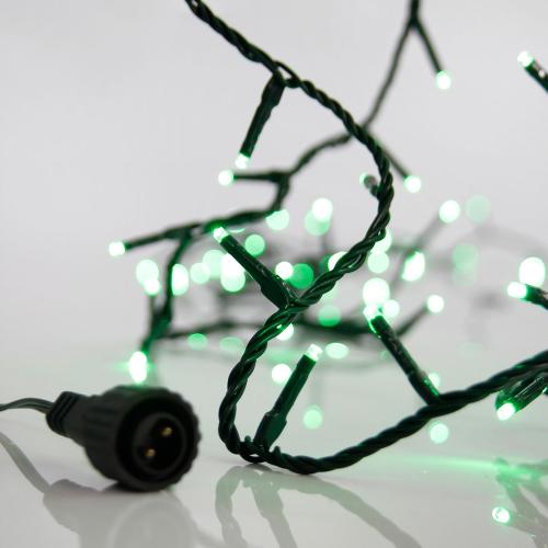 Χριστουγεννιάτικα Λαμπάκια 100Led Σε Σειρά 8.1μ Σταθερά Πράσινα Επεκτεινόμενο Eurolamp 600-11336