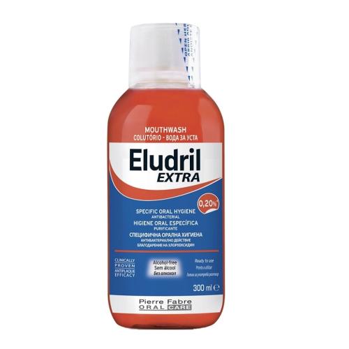 Eludril Extra 0.20% Στοματικό Διάλυμα Χωρίς Αλκοόλ Κατά της Πλάκας 300ml