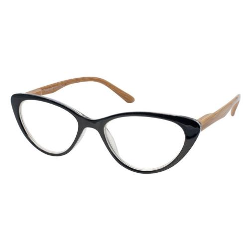 Eyelead Γυαλιά Διαβάσματος Unisex Χρώμα Μαύρο Πεταλούδα Κοκκάλινο, με Ξύλινο Βραχίονα E204 - 1,00