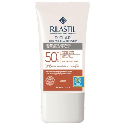 Rilastil D-Clar Uniforming Cream Spf50+ Light Αντηλιακή Κρέμα Προσώπου Πολύ Υψηλής Προστασίας με Χρώμα για Ομοιόμορφη Όψη Ανοιχτής Απόχρωσης 40ml