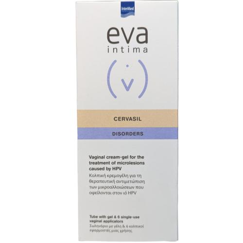 Eva Intima Cervasil Disorders Vaginal Cream Gel Κολπική Κρεμογέλη για τη Θεραπευτική Αντιμετώπιση των Μικροαλλοιώσεων που Οφείλονται στον Ιό HPV 30ml