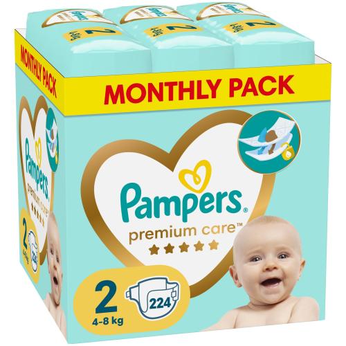 Pampers Premium Care Monthly Pack Νο2 (4-8kg) 224 πάνες