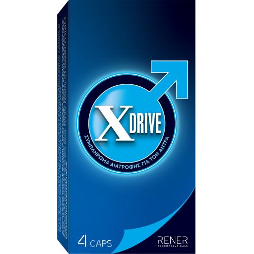 XDrive Food Supplement for Men Συμπλήρωμα Διατροφής για τον Άνδρα που Βελτιώνει τη Σεξουαλική Απόδοση, Ενέργεια & Αντοχή 4caps