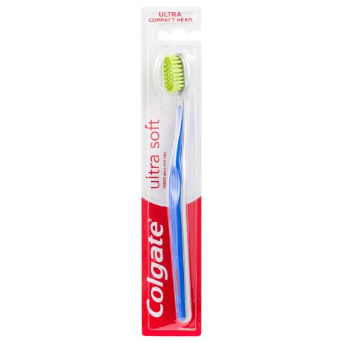 Colgate Ultra Soft Toothbrush Οδοντόβουρτσα με Πολύ Μαλακές Ίνες, Κατά της Πλάκας & των Επιφανειακών Χρωματικών Λεκέδων 1 Τεμάχιο - Μπλε
