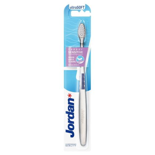 Jordan Target Sensitive Toothebrush Ultra Soft 0.01mm Πολύ Μαλακή Οδοντόβουρτσα για Βαθύ Καθαρισμό με Εξαιρετικά Λεπτές Ίνες 1 Τεμάχιο - Άσπρο