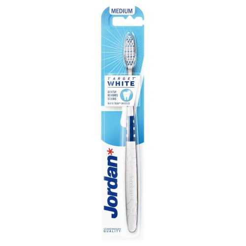 Jordan Target White Toothbrush Medium Μαλακή Οδοντόβουρτσα για Λεύκανση με Ίνες WhiteTech 1 Τεμάχιο - Μπλε