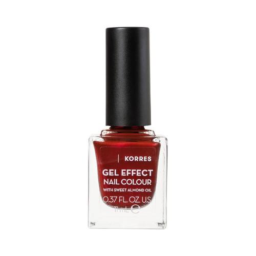 Korres Gel Effect Nail Colour Βερνίκι Νυχιών με Αμυγδαλέλαιο για Έντονη Λάμψη & Μεγάλη Διάρκεια 11ml - 58 Velour Red