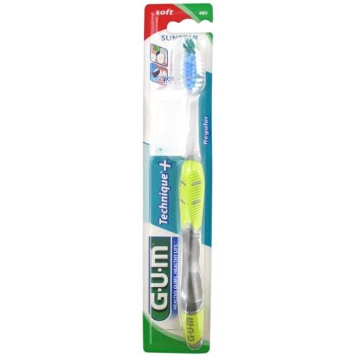Gum Technique+ Soft Toothbrush Regular Χειροκίνητη Οδοντόβουρτσα με Μαλακές Ίνες 1 Τεμάχιο, Κωδ 490 - Λαχανί