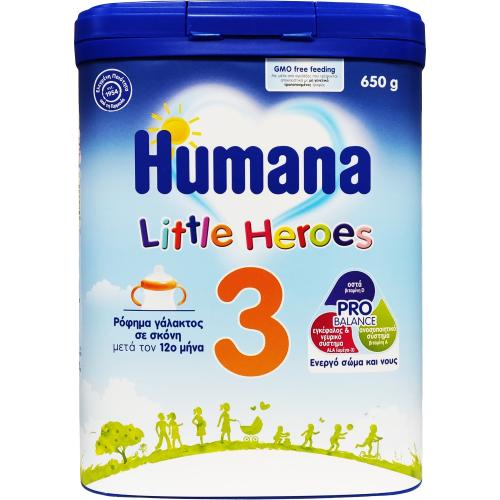 Humana 3 Little Heroes Ρόφημα Γάλακτος σε Σκόνη Μετά τον 12ο Μήνα 650gr