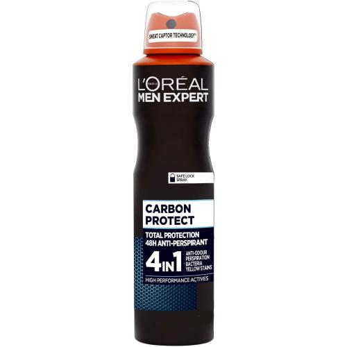 L'oreal Paris Men Expert Carbon Protect Spray Ανδρικό Αποσμητικό με 48ωρη Ολική Προστασία Ενάντια στον Ιδρώτα 150ml