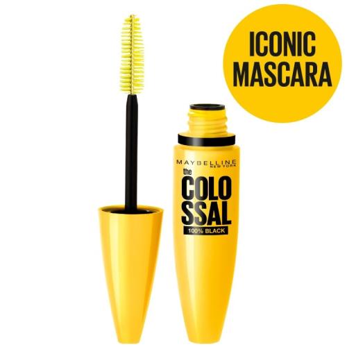 Maybelline The Colossal 100% Black Mascara for Colossal Volume Μάσκαρα για Κολοσσιαίο Όγκο 10.7ml