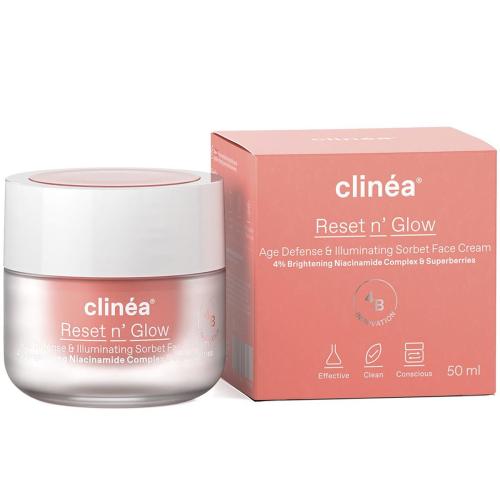 Clinea Reset n' Glow Age Defense & Illuminating Sorbet Face Cream Αντιγηραντική Κρέμα Ημέρας Προσώπου για Επαναφορά της Λάμψης 50ml