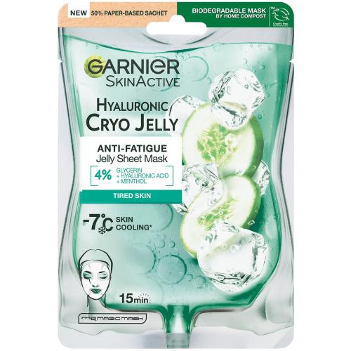 Garnier Skinactive Hyaluronic Cryo Anti-Fatigue Jelly Sheet Mask Μάσκα Προσώπου για Αναζωογόνηση της Επιδερμίδας 27g