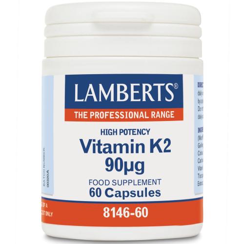 Lamberts Vitamin K2 90μg Συμπλήρωμα Διατροφής Φυσικής Μορφής Βιταμίνη Κ2 60caps