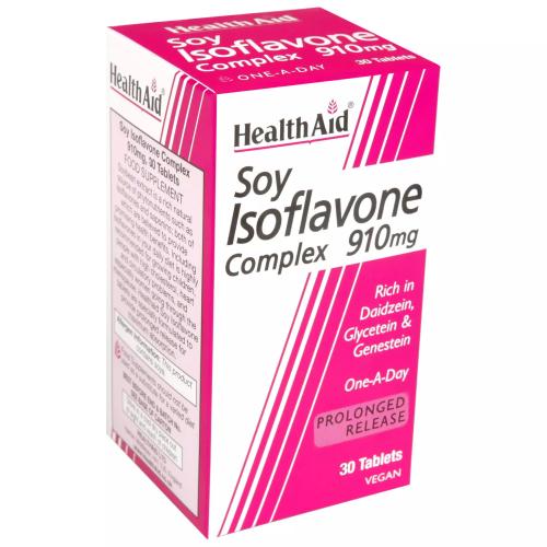 Health Aid Soy Isoflavone Complex 910mg Συμπλήρωμα Διατροφής για την Υγεία Καρδιάς, Οστών & των Γυναικείων Ορμονών 30tabs