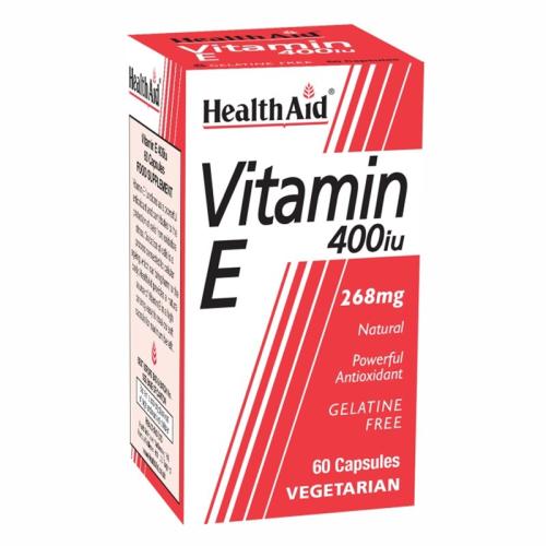 Health Aid Vitamin E 400iu Συμπλήρωμα Διατροφής Βιταμίνης Ε Φυσικής Μορφής (d-alpha-Τοκοφερόλη) 60caps