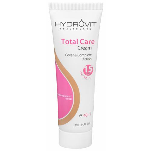 Hydrovit Total Care Cream Spf15 Ολοκληρωμένη, Καθημερινή Κρέμα με Χρώμα, Επικαλυπτική Δράση & Αντηλιακή Προστασία 40ml