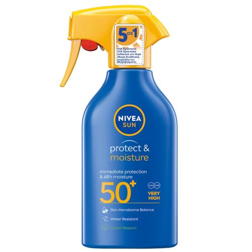 Nivea Sun Protect & Moisture 5 in 1 Spf50+ Αντηλιακό & Ενυδατικό Γαλάκτωμα Σώματος Πολύ Υψηλής Προστασίας σε Μορφή Σπρέι 270ml