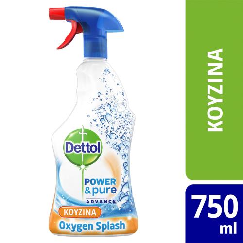 Dettol Power & Pure Oxygen Splash Καθαριστικό Spray Κουζίνας με Ενεργό Οξυγόνο 750ml