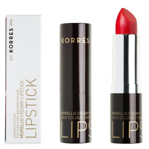 Korres Morello Creamy Lipstick Σταθερό & Λαμπερό Αποτέλεσμα 3.5gr - 52 Red Satin