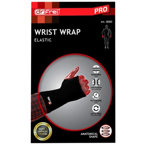 Dr. Frei Wrist Wrap Elastic Αμφιδέξιο Ελαστικό Περικάρπιο Καθημερινής Χρήσης Μαύρο 1 Τεμάχιο - Medium