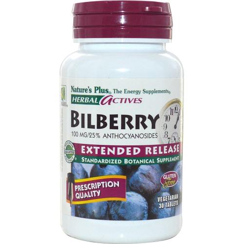 Natures Plus Bilberry 100mg Συμπλήρωμα Διατροφής με Εκχύλισμα Μύρτιλλο με Αντιοξειδωτική Δράση 30veg.tabs