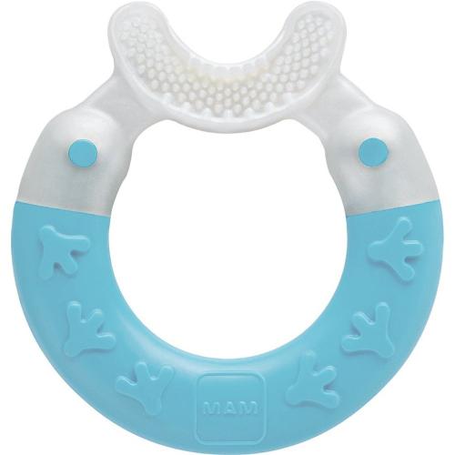 Mam Bite & Brush Teether 3m+ Γαλάζιο Πολυκρίκος Οδοντοφυΐας για Καθαρισμού Δοντιών & Μασάζ στα Ευαίσθητα Ούλα για Μωρά από 3 Μηνών 1 Τεμάχιο, Κωδ 560B