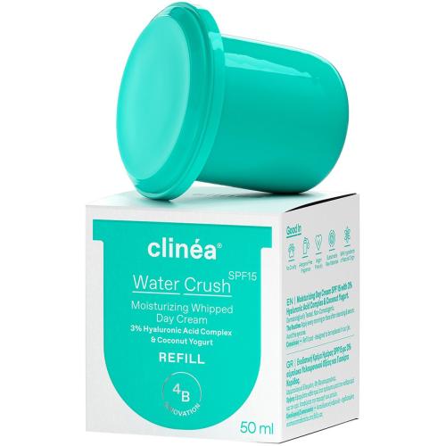Clinea Water Crush Spf15 Moisturizing Whipped Day Cream Refill Ενυδατική Κρέμα Ημέρας Προσώπου με Αντηλιακό Δείκτη Προστασίας, Ανταλλακτικό 50ml