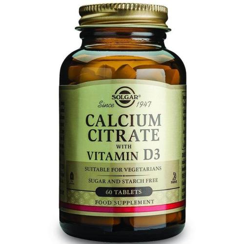 Solgar Calcium Citrate 250mg with Vitamin D3 Συμπλήρωμα Διατροφής για τη Καλύτερη Απορρόφηση του Ασβεστίου στον Οργανισμό 60tabs