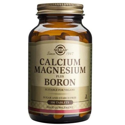 Solgar Calcium Magnesium Plus Boron Συμπλήρωμα Διατροφής που Συμβάλει στην Υψηλή Απορρόφηση του Ασβεστίου απο τα Οστά 100tabs