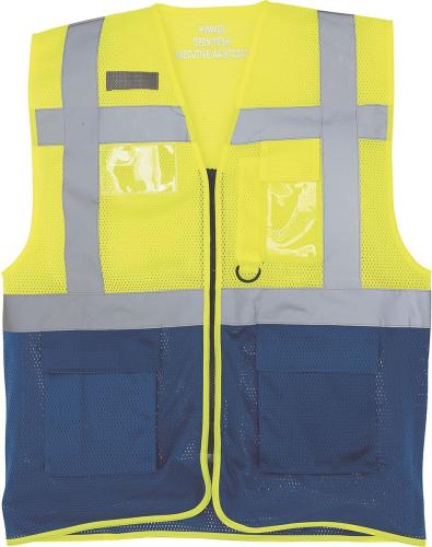 Γιλέκο με Ανακλαστικές Ταινίες Hi-Vis Open Mesh Yoko HVW820 Fluo Yellow/Royal Blue