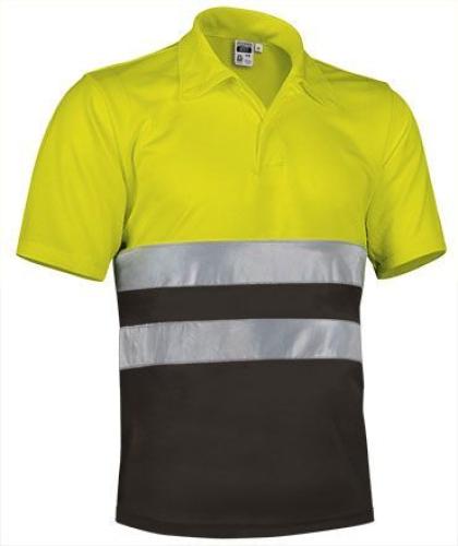 Μπλούζα Polo Υψηλής Διακριτότητας Valento BUILD Neon Yellow/Black