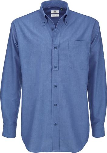 Ανδρικό μακρυμάνικο πουκάμισο B & C Oxford LSL Blue Chip