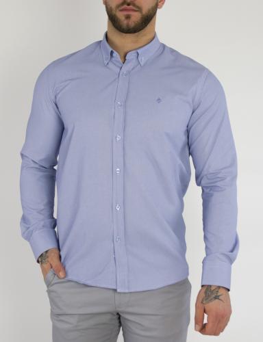 Ανδρικό μπλε ριγέ πουκάμισο SL45B
