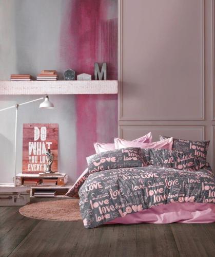 Πάπλωμα Polycotton Μονό 160x240εκ. Αγάπη 299 Grey-Lila Dimcol (Χρώμα: Λιλά, Ύφασμα: 70% Βαμβάκι-30% Polyester, Μέγεθος: Μονά) - DimCol - 33311123025