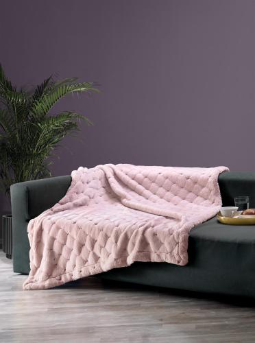 Ριχτάρι Faux Fur-Polyester Διθέσιος 180x250εκ. & Μαξιλαροθήκη Pavia2 Pink Makis Tselios (Ύφασμα: Polyester, Χρώμα: Ροζ) - Makis Tselios - 251180123456