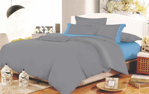 Παπλωματοθήκη Polycotton Διπλή 200x240εκ. Με Φάσα Komvos Home Grey - Sky Blue 7000689-90 (Ύφασμα: 50%Cotton-50%Polyester, Χρώμα: Γκρι, Μέγεθος: Διπλά) - KOMVOS HOME - 7000689-90