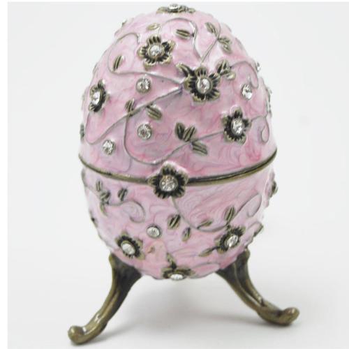 Διακοσμητικό Κουτάκι Μινιατούρα Αυγό Ροζ Με Σμάλτο & Στρας Royal Art 10εκ. BOS5659P (Χρώμα: Ροζ) - Royal Art Collection - BOS5659P